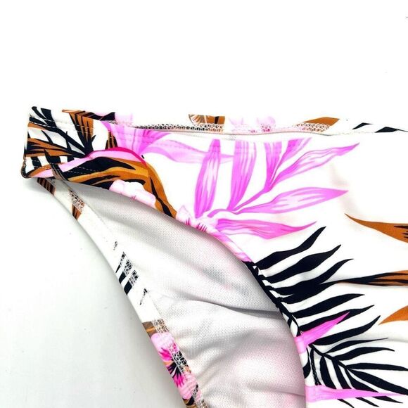 Salt + Cove Women's Tropic Time Printed Cinch-Back Bikini Bottoms Size Medium - Picture 6 of 16